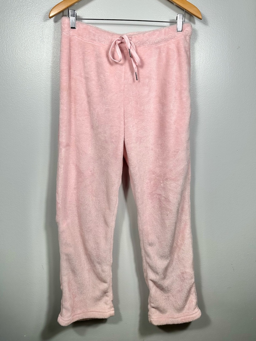 Juicy Couture Light Pink Plush Drawstring Lounge Pajama Pants Size Small Comfy